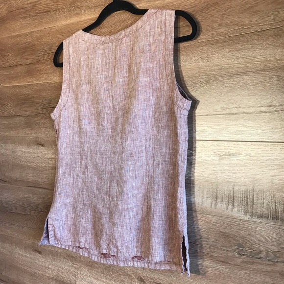 Saint Tropez West Embroidered Linen Tank Top - Picture 3 of 14